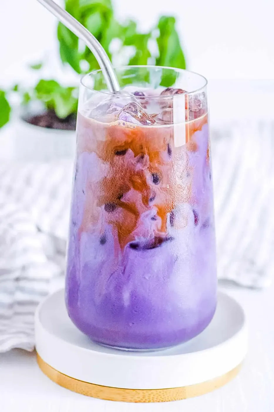 Ube iced latte